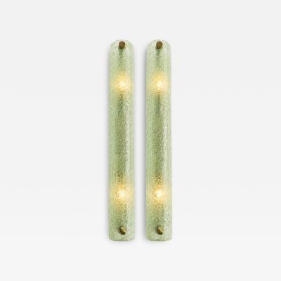 Contemporary Modern Green Graniglia Canalina Murano Glass Wall Sconce Set of 2