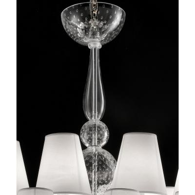 Contemporary Modern Huge Transparent Murano Glass Chandelier