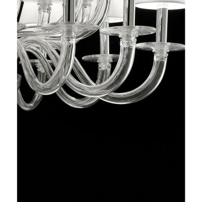 Contemporary Modern Huge Transparent Murano Glass Chandelier
