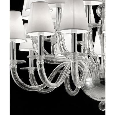 Contemporary Modern Huge Transparent Murano Glass Chandelier