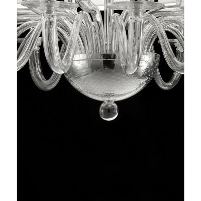 Contemporary Modern Huge Transparent Murano Glass Chandelier