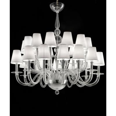 Contemporary Modern Huge Transparent Murano Glass Chandelier