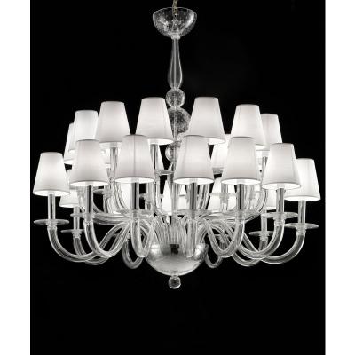 Contemporary Modern Huge Transparent Murano Glass Chandelier