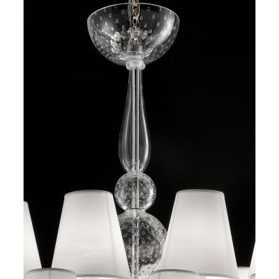 Contemporary Modern Huge Transparent Murano Glass Chandelier