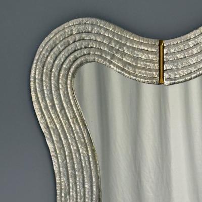Contemporary Modern Italian Wall Mirrors Murano Glass Silver Leaf Brass