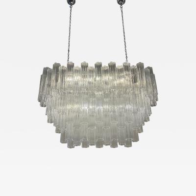 Contemporary Modern Oval Tronchi Murano Glass Chandelier