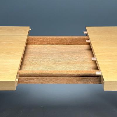 Contemporary Modern Rectangular Dining Table Ashwood Veneer Gilt Metal