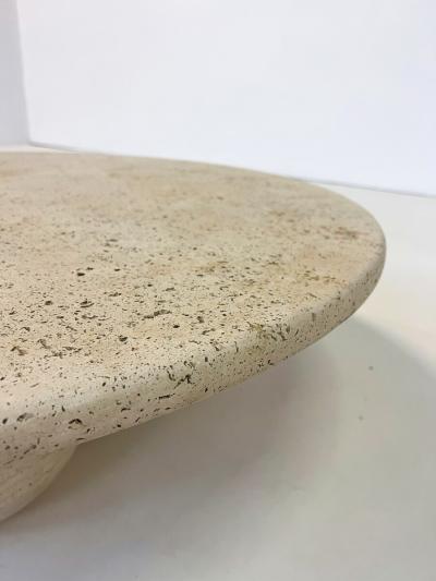 Contemporary Modern Round Travertine Coffee Table