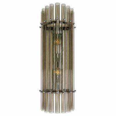 Contemporary Modern Smoked Fum Glass Pipes Wall Sconces Set of Two