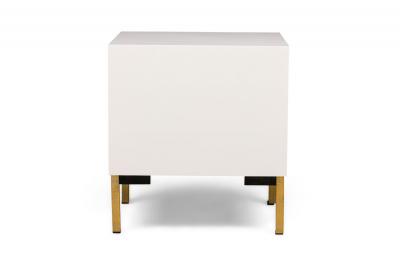 Contemporary Modern White Lustrosa Cabinet and Natural Wood 2 Drawer Nightst