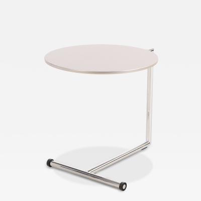 Contemporary Modernist Cantilevered Side Table with Laminate Top and Chrome Base