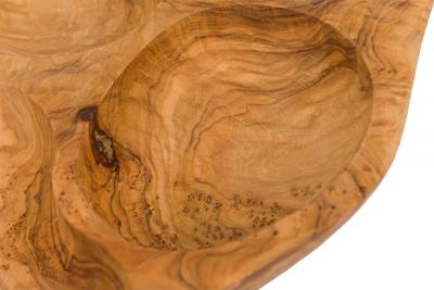 Contemporary Modernist Olive Wood Multi Compartment Tray