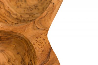 Contemporary Modernist Olive Wood Multi Compartment Tray