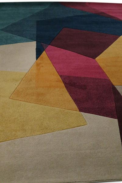 Contemporary Multi Colored Geometric Pattern Area Rug