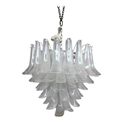 Contemporary Murano Glass Chandelier Italian Sella Alabastro