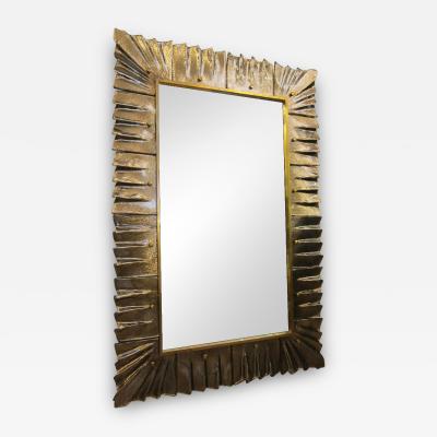 Contemporary Murano Mirror in Amber Bronze Glass in Stock