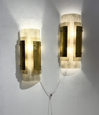 Contemporary Murano Wall Lights Smoked Glass Italy