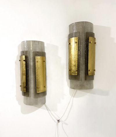 Contemporary Murano Wall Lights Smoked Glass Italy