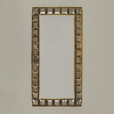 Contemporary Murano glass and brass fume Jewel mirror