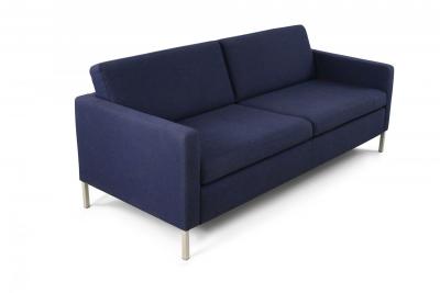 Contemporary Navy Blue Upholstered Three Seat Sofa