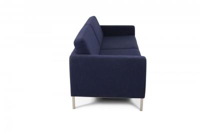 Contemporary Navy Blue Upholstered Three Seat Sofa