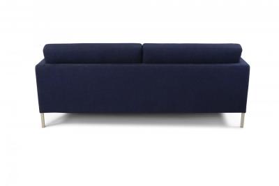 Contemporary Navy Blue Upholstered Three Seat Sofa