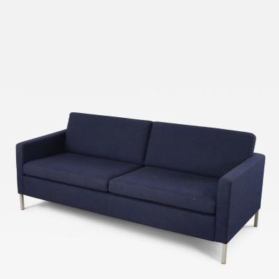 Contemporary Navy Blue Upholstered Three Seat Sofa