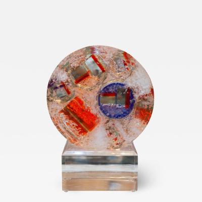 Contemporary Orange and Blue Multicoloured Acrylic Sculpture