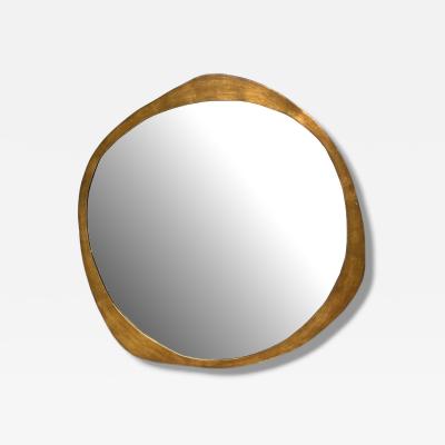 Contemporary Organic Modern Freeform Wall Mirror Brass 21st C 