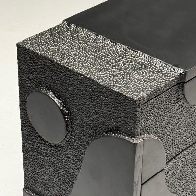 Contemporary Organic Modern Sculptural Nightstands Black Ashwood 21st C 