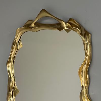 Contemporary Organic Modern Surrealist Bronze Wall Mirrors Free Form