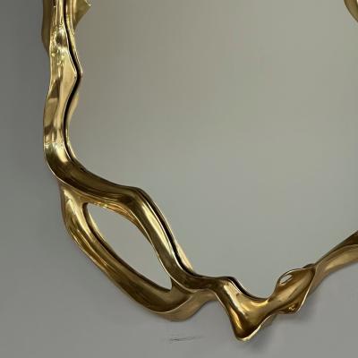 Contemporary Organic Modern Surrealist Bronze Wall Mirrors Free Form
