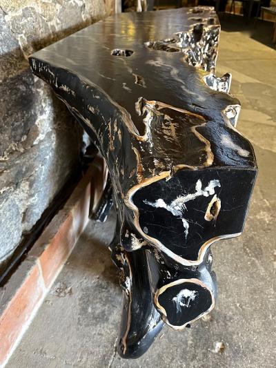 Contemporary Organic Teak Root Console Table Special Lacquered Indonesia 2023