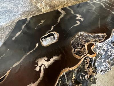 Contemporary Organic Teak Root Console Table Special Lacquered Indonesia 2023