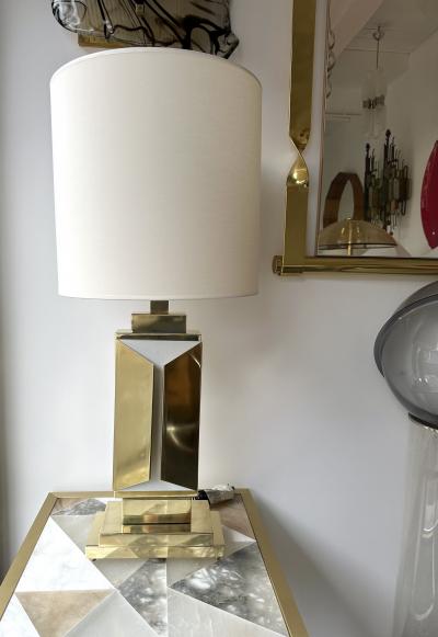 Contemporary Pair of Brass Lamps Italy