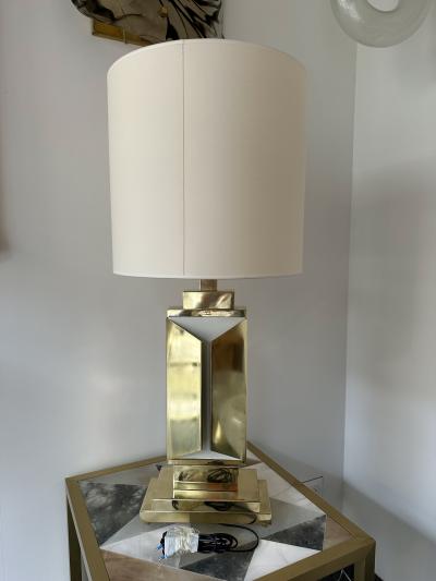 Contemporary Pair of Brass Lamps Italy