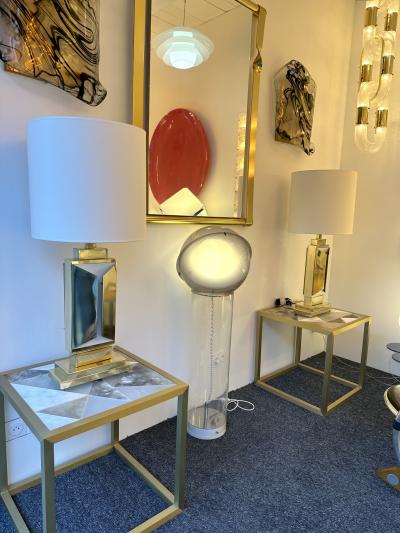 Contemporary Pair of Brass Lamps Italy