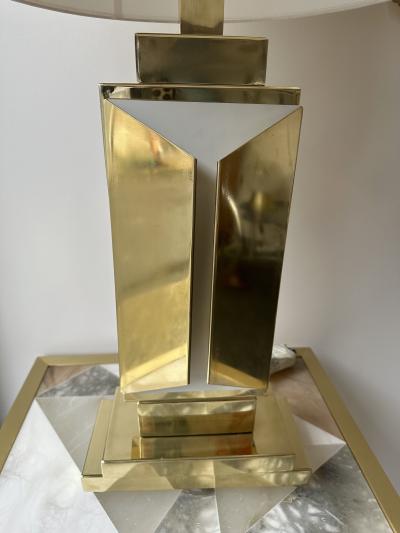 Contemporary Pair of Brass Lamps Italy