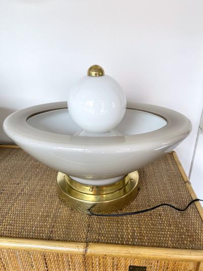 Contemporary Pair of Brass Murano Glass Fountain Lamps Italy
