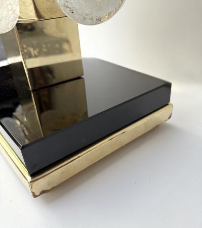 Contemporary Pair of Brass and Murano Glass Macaroons Lamps Italy