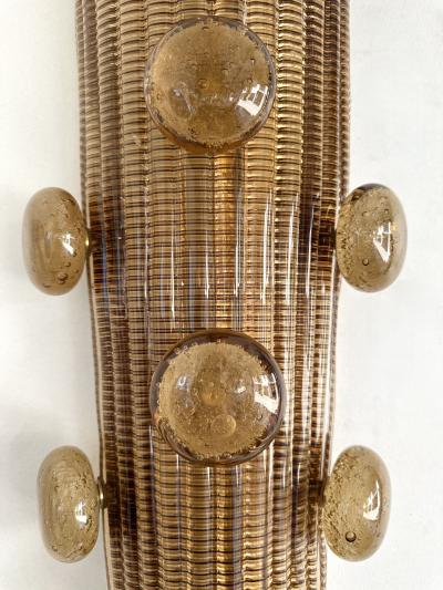 Contemporary Pair of Brass and Murano Glass Macaroons Sconces Italy
