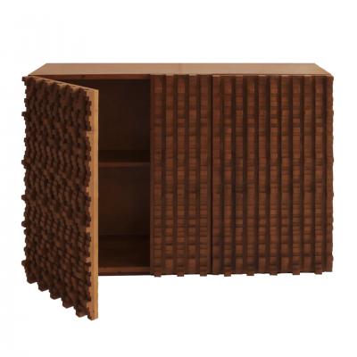 Contemporary Pair of Brutalist Sideboards Made of Solid Wood