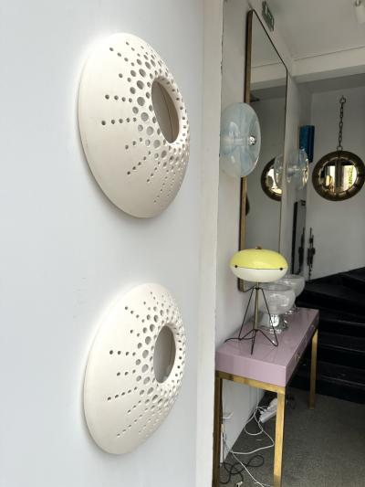 Contemporary Pair of Ceramic Sconces Italie