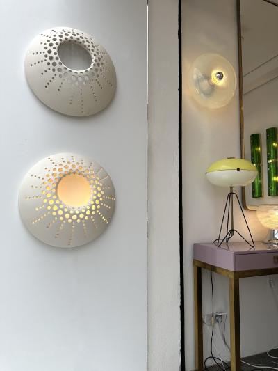 Contemporary Pair of Ceramic Sconces Italie