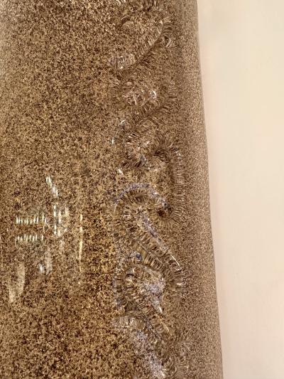 Contemporary Pair of Cola Granita Murano Glass and Brass Sconces Italy