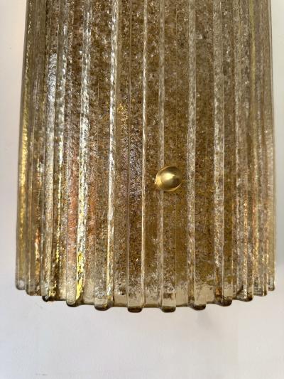 Contemporary Pair of Cola Granita Murano Glass and Brass Sconces Italy