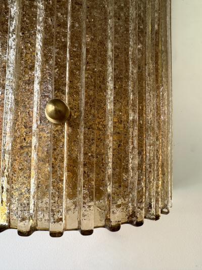 Contemporary Pair of Cola Granita Murano Glass and Brass Sconces Italy
