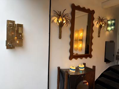 Contemporary Pair of Geometry Cola Murano Glass and Brass Sconces Italy
