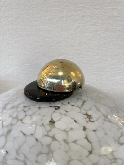 Contemporary Pair of Murano Glass and Brass Mushroom Lamps Italy