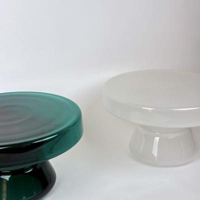 Contemporary Pair of Round Hand Blown Murano Glass Coffee Tables